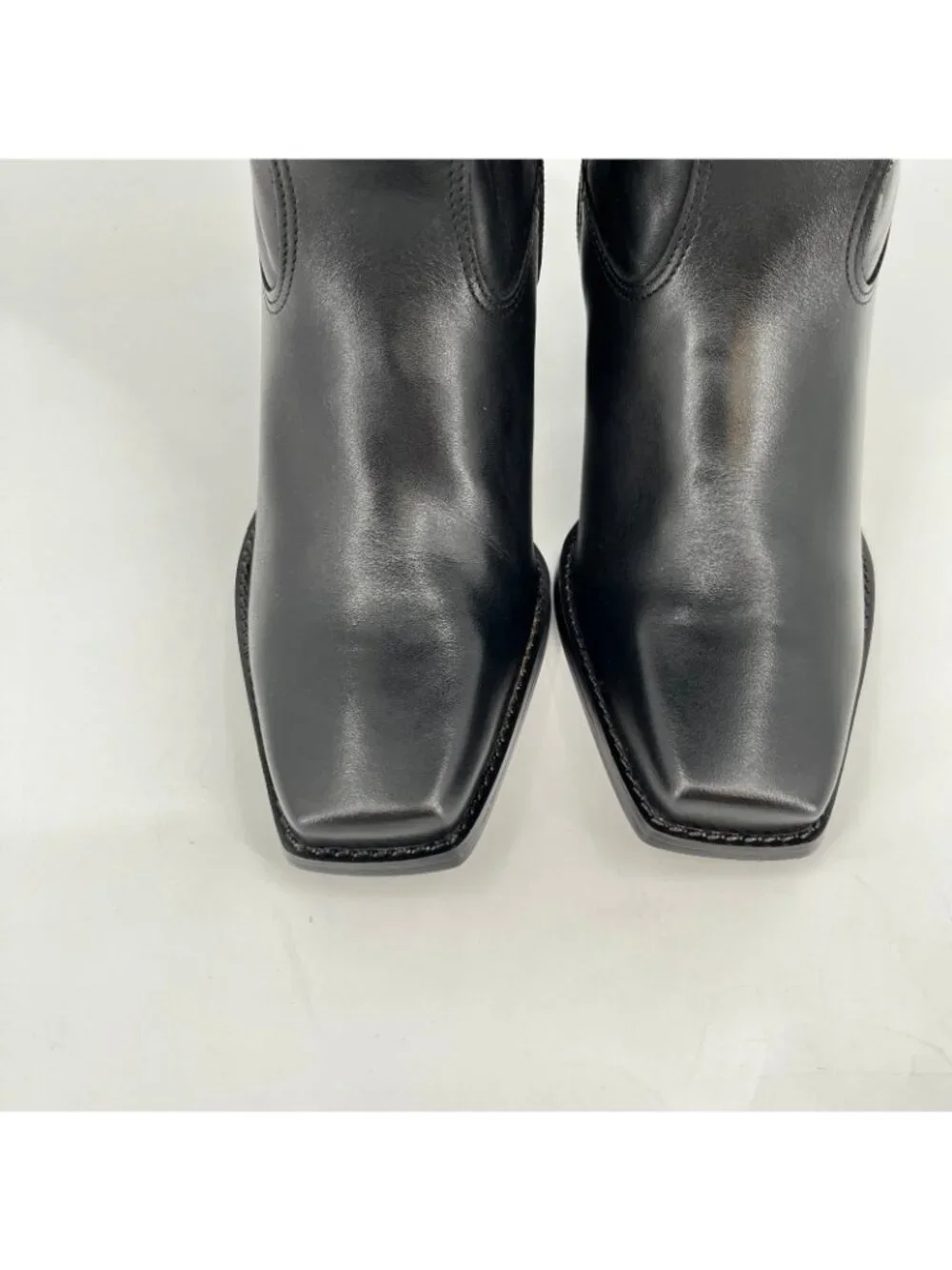 Vince Camuto Sangeti Knee High Boots Black Size 8W Leather Block Heel X-Wide